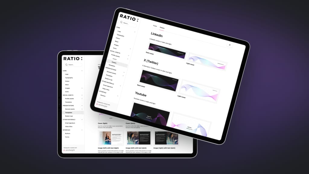 Mockup of Ratio's brand toolkit.