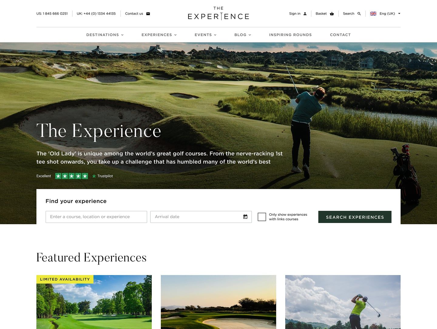 The Experience website mockup.