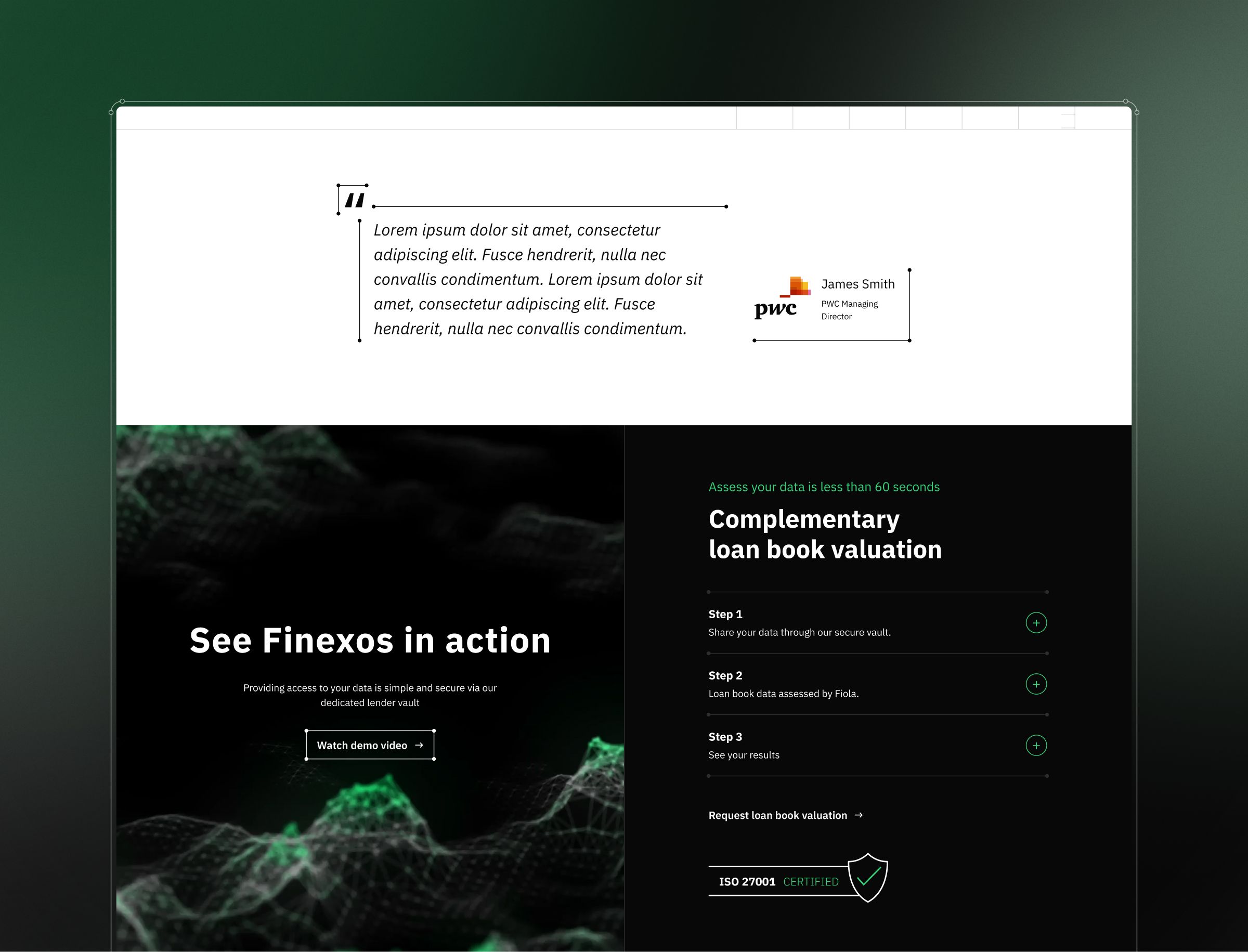 Finexos website design