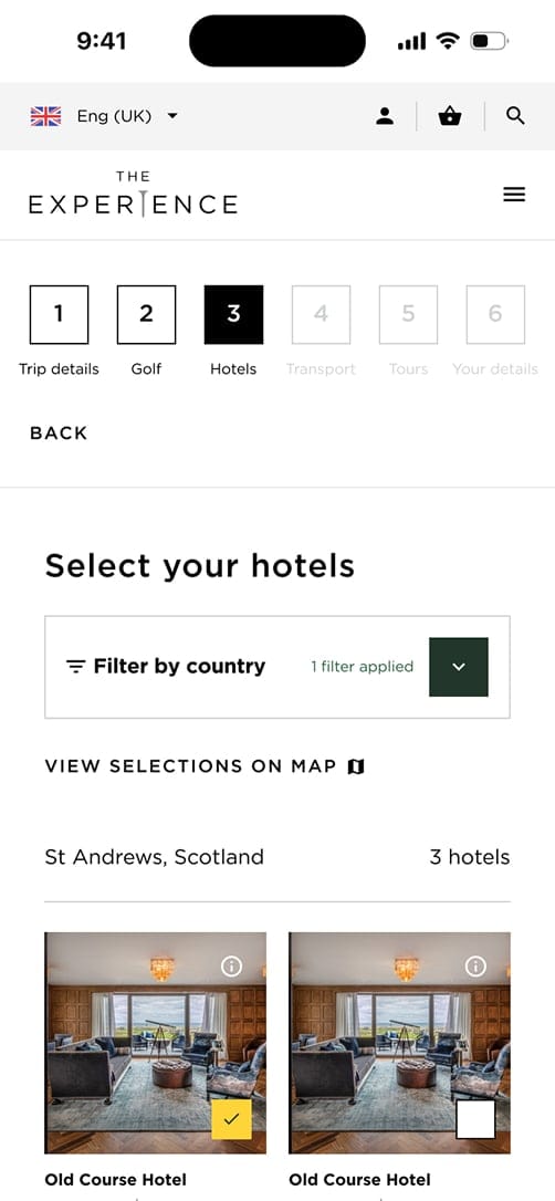 The Experience website design.