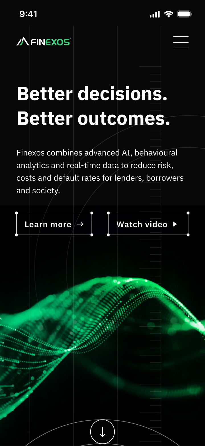 Finexos website design mobile