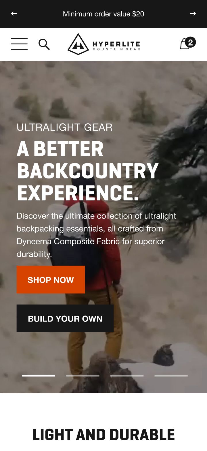 Hyperlite website design mobile